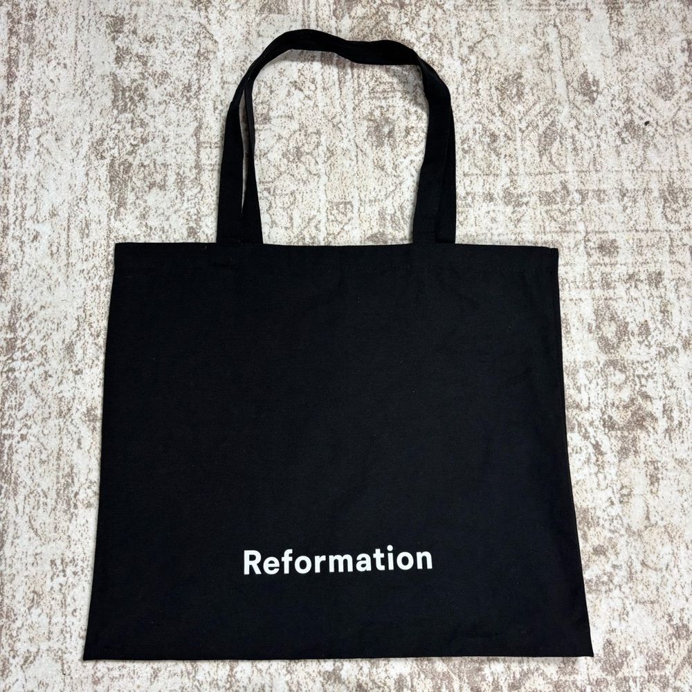 Reformation Black Canvas Tote Bag